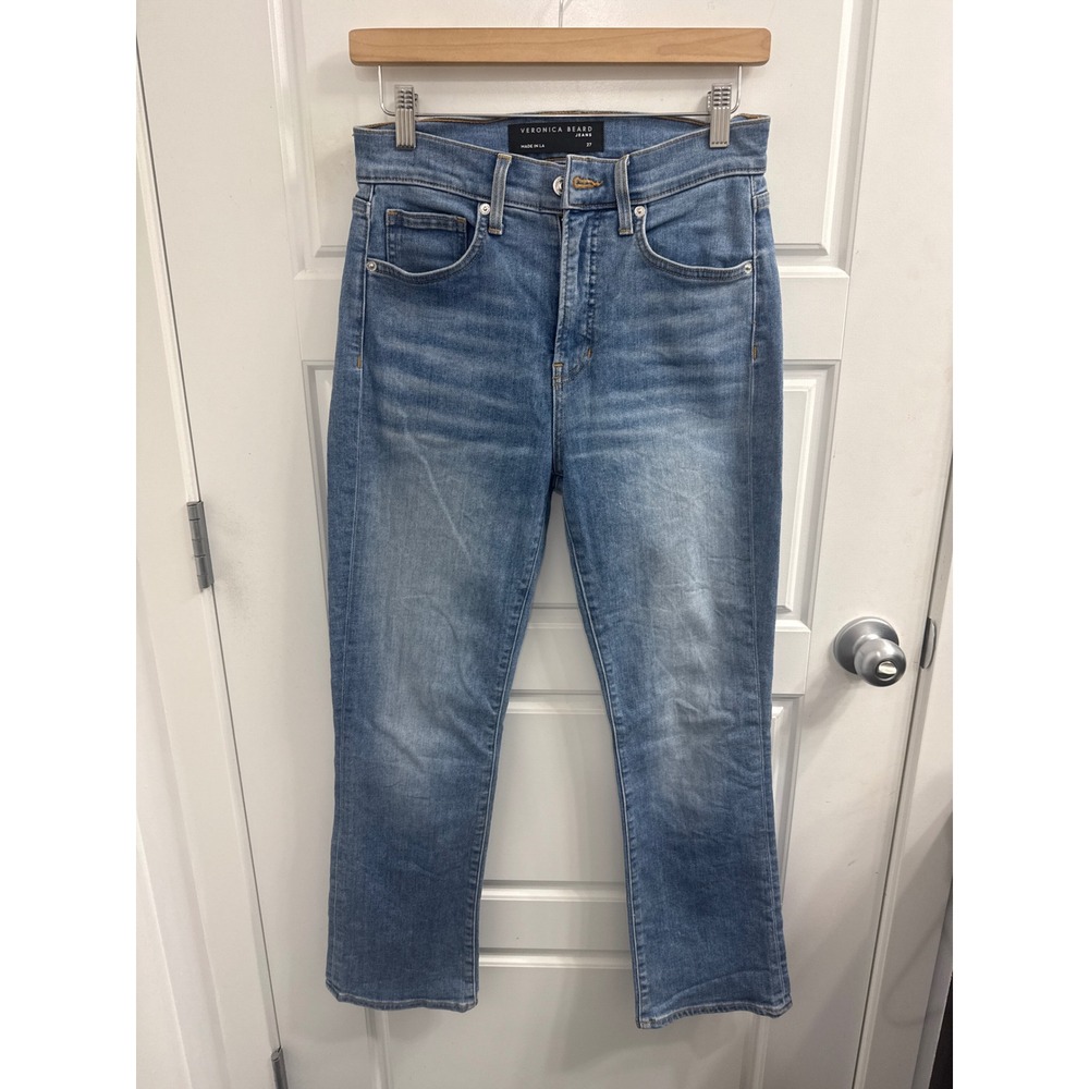 Veronica Beard Carly Kick Flare High Rise Jeans Medium Wash Blue Size 27